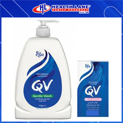 EGO QV GENTLE WASH (1KG)+FOC QV CREAM (50G)